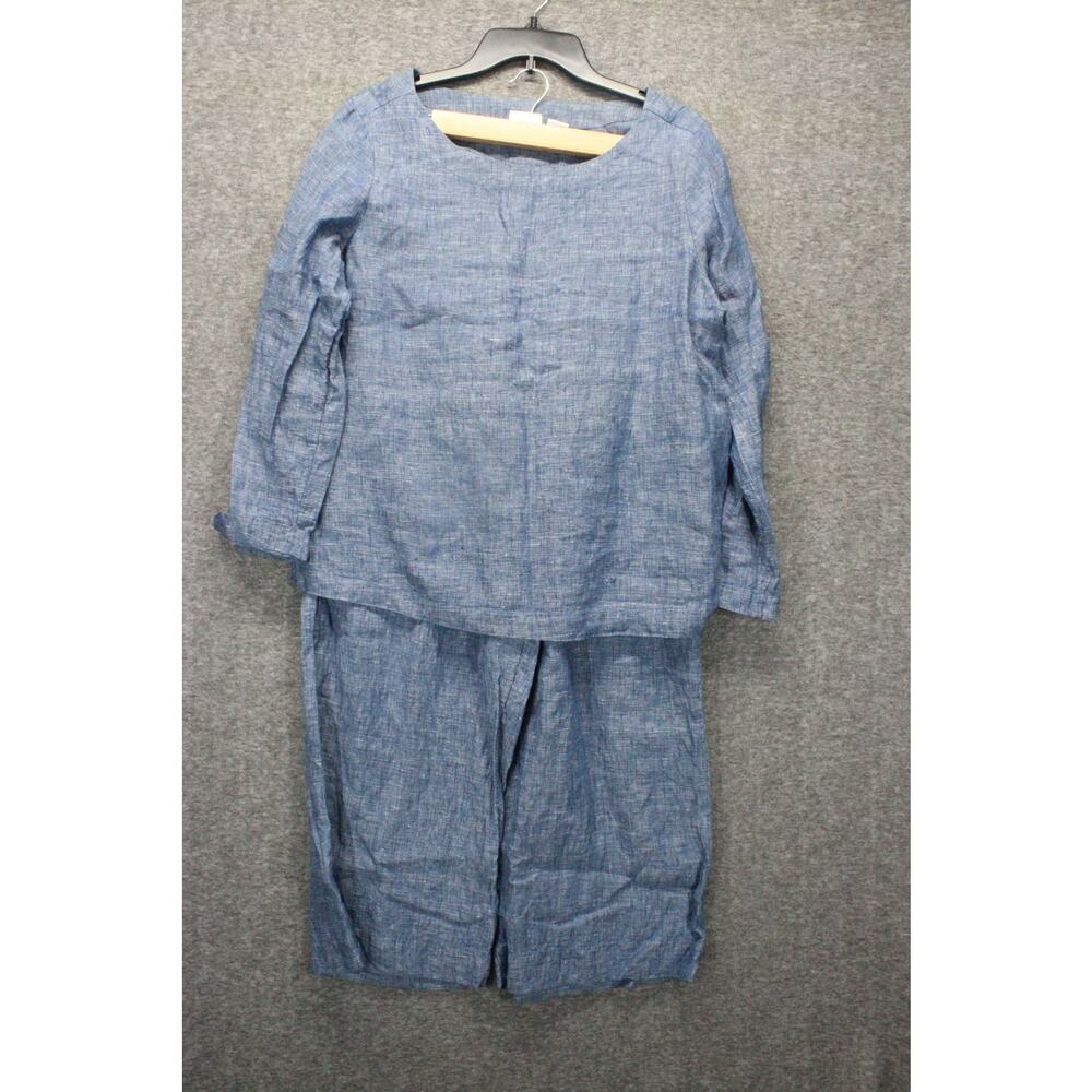 Sigrid Olsen Linen Pant Set Size Large Blue Lagen… - image 1